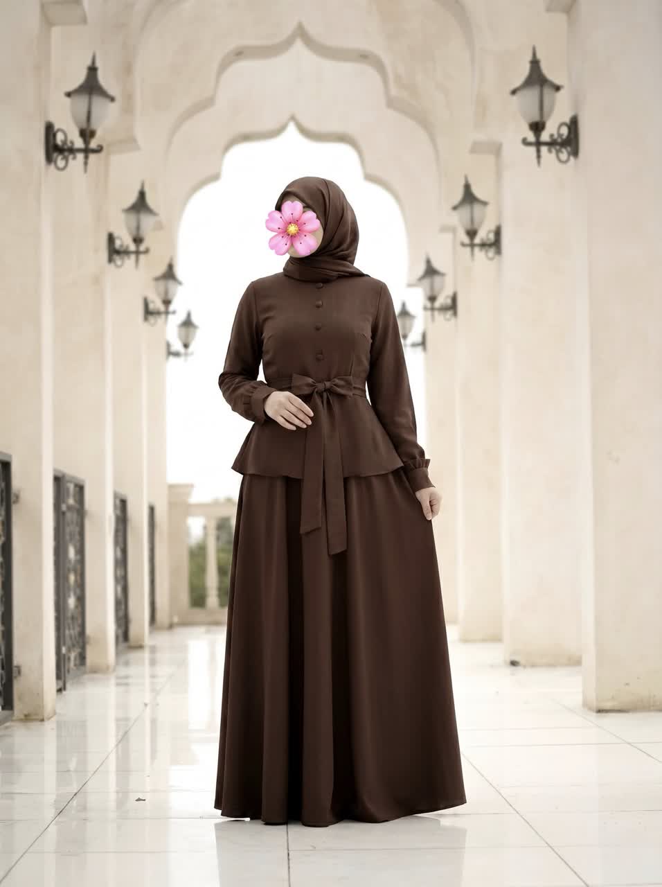 پیراهن نورا قهوه ای